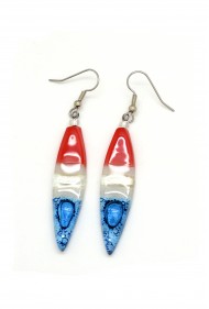 Long Team USA Glass Earrings